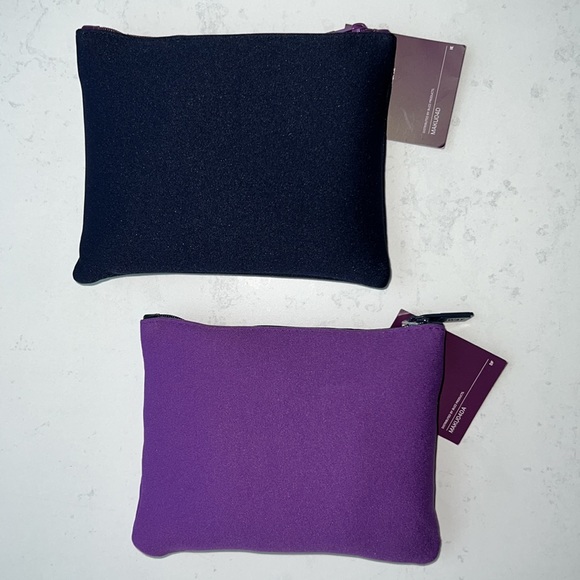 2 United Airlines x Away Travel Amenity Kit Blue Purple Zip Pouch Bag Neoprene - Picture 2 of 14